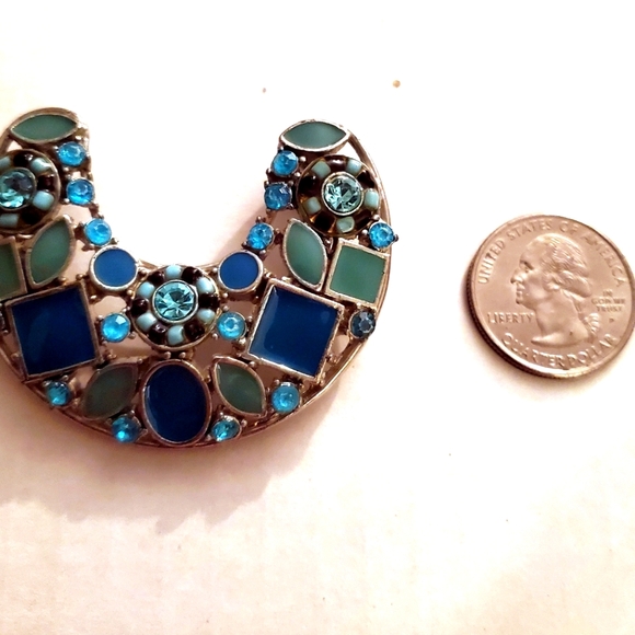 Handmade Blue & Green Stone on silver slider pendant NEW - Picture 2 of 3